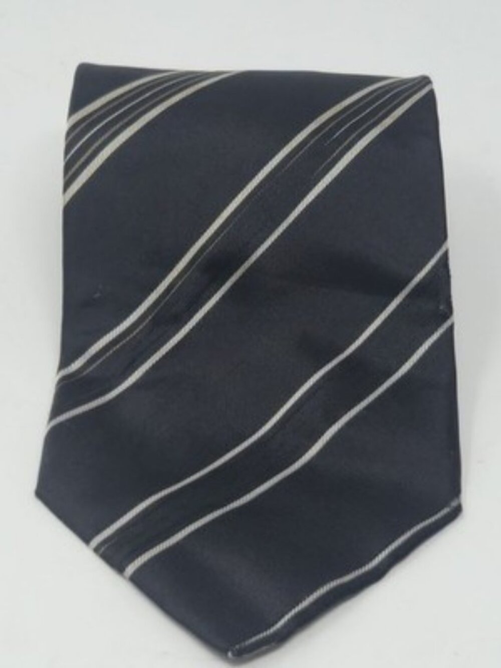 Stafford Executive 100% Silk Tie Black with Thin Stripes Made in Italy